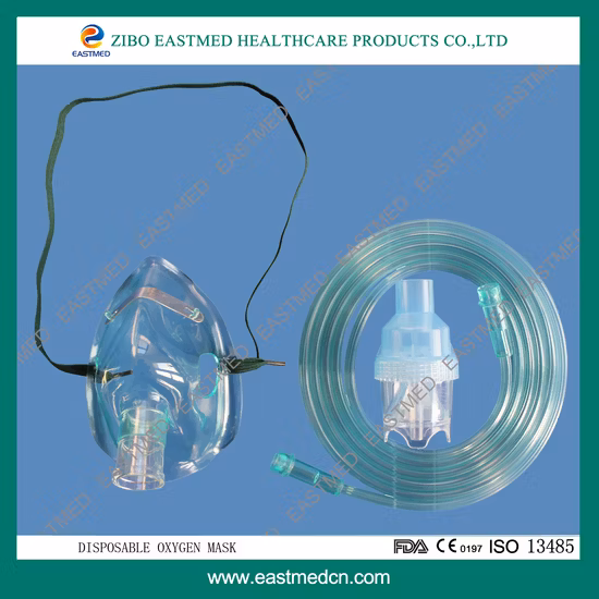 일회용 의료 분무기 외과 병원 PVC CE FDA 튜브 유아 어린이 성인을 위한 얼굴 산소 마스크 승인 CPR